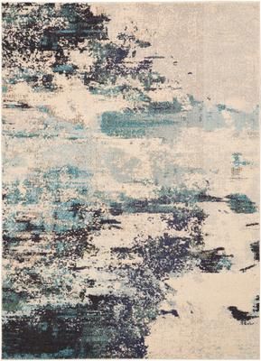 Tapis design bleu ivoire Celestial