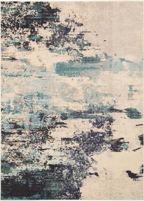 Tapis design bleu ivoire Celestial