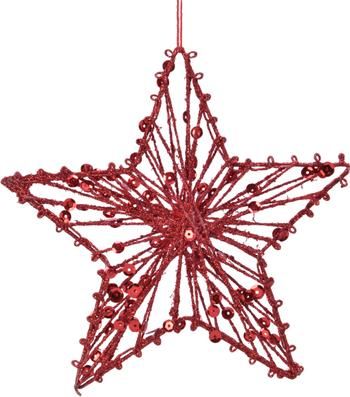 Decoratieve hangers Red Star Ø 15 cm, 2 stuks