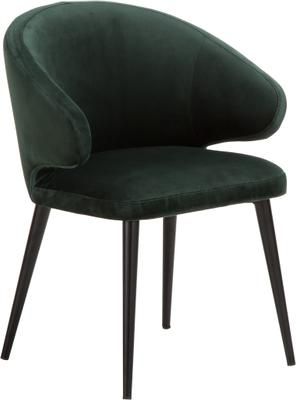 Krzesło z podłokietnikami z aksamitu Celia