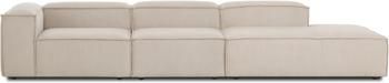 Méridienne modulable XL velours côtelé beige Lennon
