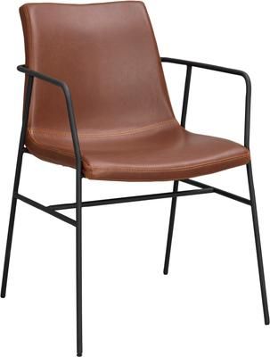 Sedia in similpelle marrone con braccioli Huntingbay 2 pz