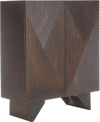 Credenza alta in legno di mango massiccio con ante Louis