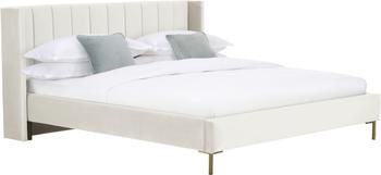 Samt-Polsterbett Dusk in Beige