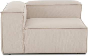Chauffeuse d'angle velours côtelé beige Lennon