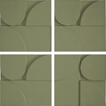 Set 4 decorazioni da parete in legno verde Massimo