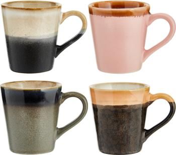 Handgemachte Espressotassen 70's im Retro Style, 4er-Set