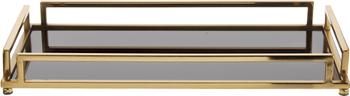 Vassoio decorativo nero e dorato Traika