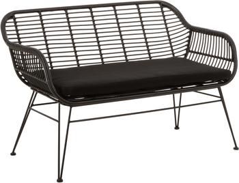 Polyrattan-Sitzbank Costa in Schwarz