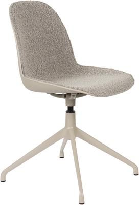 Chaise de bureau tissu bouclé gris Albert
