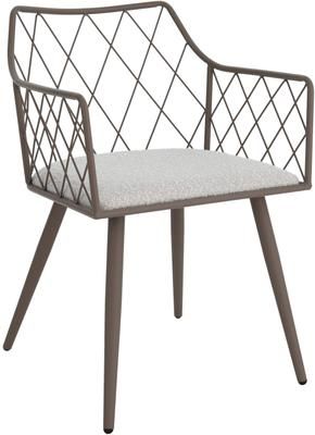 Silla con reposabrazos de metal y tejido bouclé Heidie, 2 uds.