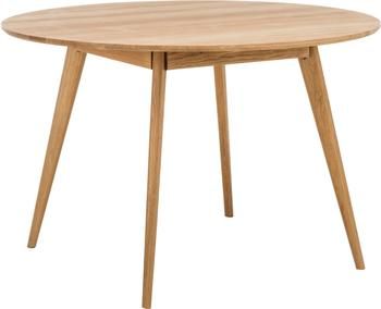 Tavolo rotondo in legno di quercia bianco lavato Yumi Ø115 cm
