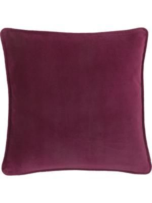 Federa cuscino divano in velluto rosso vino Dana