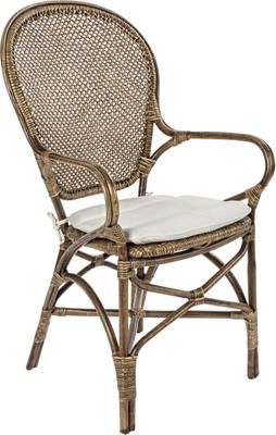Sedia con braccioli in rattan Edelina
