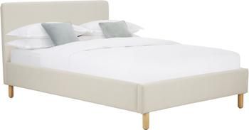 Letto imbottito in tessuto beige Celeste