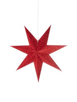 Fluwelen kerstster Orby in rood
