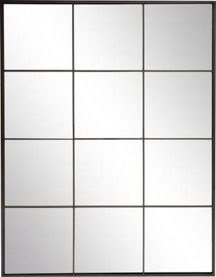 Nástěnné zrcadlo s černým kovovým rámem Clarita