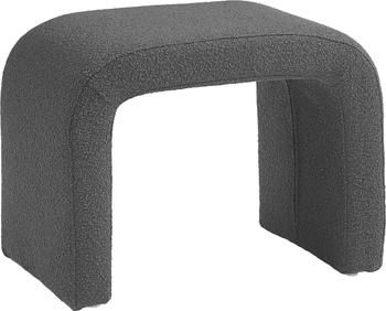 Tabouret gris en tissu bouclé Pénélope