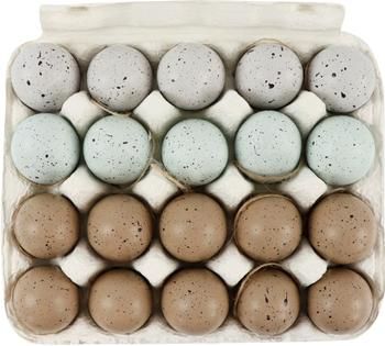 Sierobjecten Paaseieren in eierdoos Natural Sparkle, 20 stuks