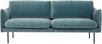 Sofa z aksamitu z metalowymi nogami Moby (2-osobowa)
