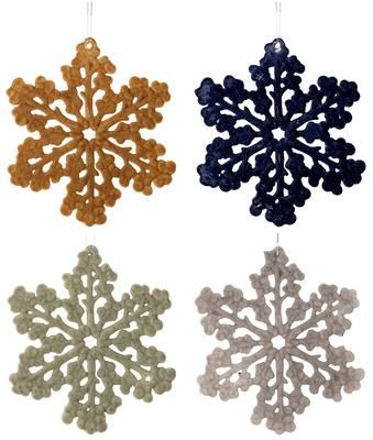 Adornos navideños irrompibles Snowflakes, 4 uds.