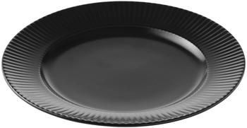 Piattino da dessert nero con struttura rigata Groove 4 pz