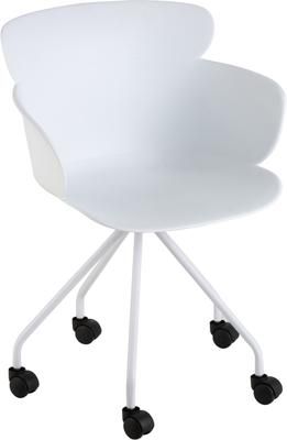 Chaise de bureau en plastique à roulettes Eva