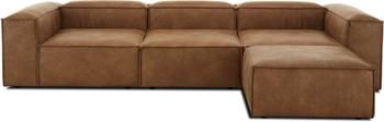 Sofá rinconera modular de cuero Lennon (4 plazas)