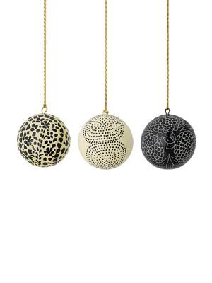 Handgemaakte kerstballen Mech Ø 8 cm, 3 stuks