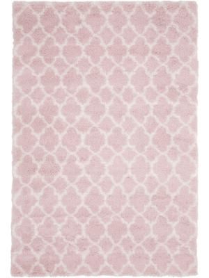 Hochflor-Teppich Mona in Altrosa/Creme