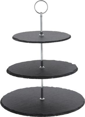 Etagere Cooper mit Schiefernplatten, Ø 30 cm