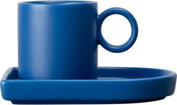 Tasse à espresso avec sous-tasse porcelaine bleue Niki, 6 pièces