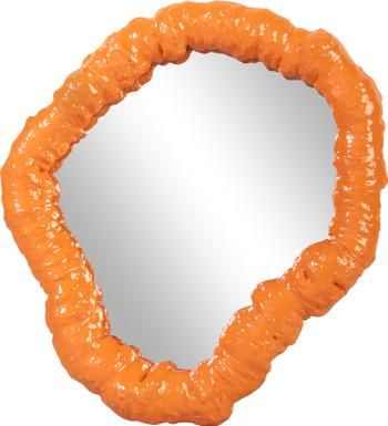 Specchio da parete con cornice in plastica arancione Purfect