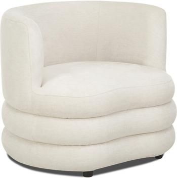Fauteuil design tissu bouclé beige clair Solomon