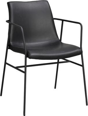 Chaise cuir synthétique noir Huntington, 2 pièces