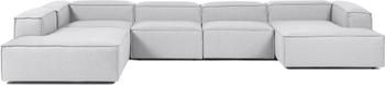 Canapé lounge modulable gris clair Lennon