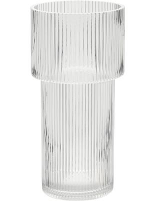 Glas-Vase Lija mit geriffelter Oberfläche