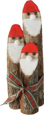 Decoratieve kerstmannen Gylla van hout H 20 cm, 3 stuks