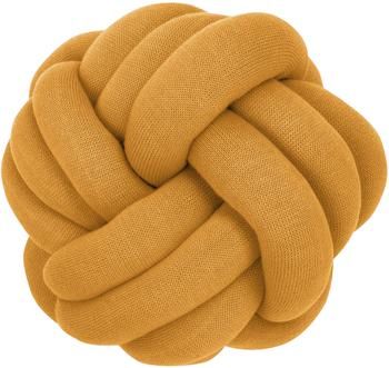 Coussin nœud jaune moutarde Twist