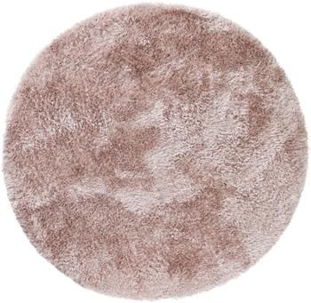 Glänzender Hochflor-Teppich Lea in Rosa, rund