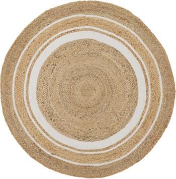 Runder Jute-Teppich Clover, handgefertigt