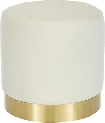 Tabouret velours blanc crème Orchid