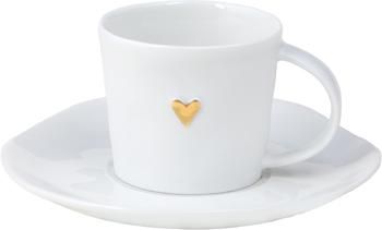 Espressotasse Heart mit Untertasse aus Porzellan