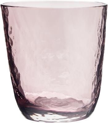 Verre à eau soufflé bouche, surface inégale Hammered, 4 pièces