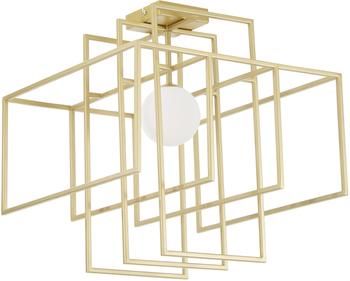 Design plafondlamp Rubic met glazen lampenkap