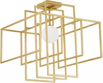 Design plafondlamp Rubic met glazen lampenkap