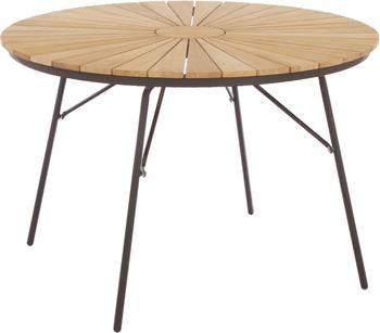 Tavolo rotondo da giardino con piano in legno di teak Hard & Ellen