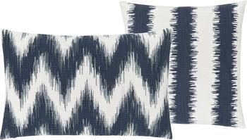 Housse de coussin coton pur bleu foncé Hasan, 2 élém.