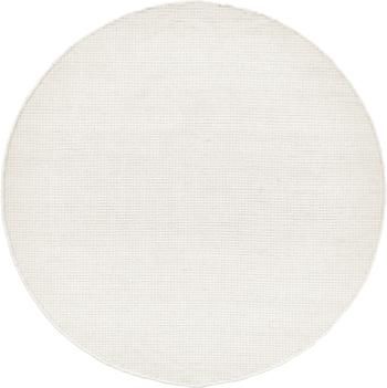 Runder Wollteppich Amaro in Creme, handgewebt