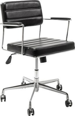 Chaise de bureau en cuir synthétique noir Dottore
